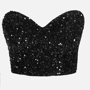 Black Sequin Tube Top